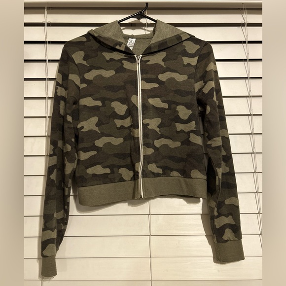 Alternative Apparel Sweaters - Alternative Apparel Camo Zip Up Hoodie